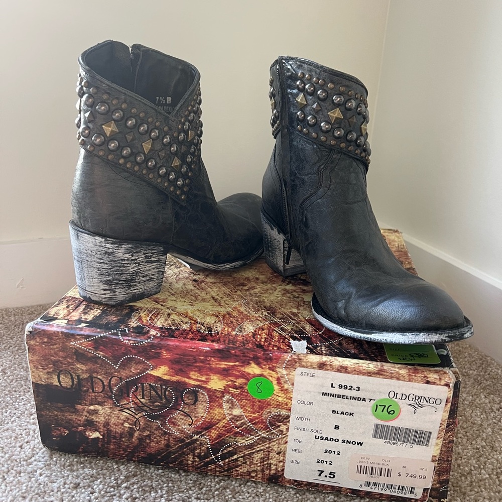 Old Gringo Black Ankle Boots
